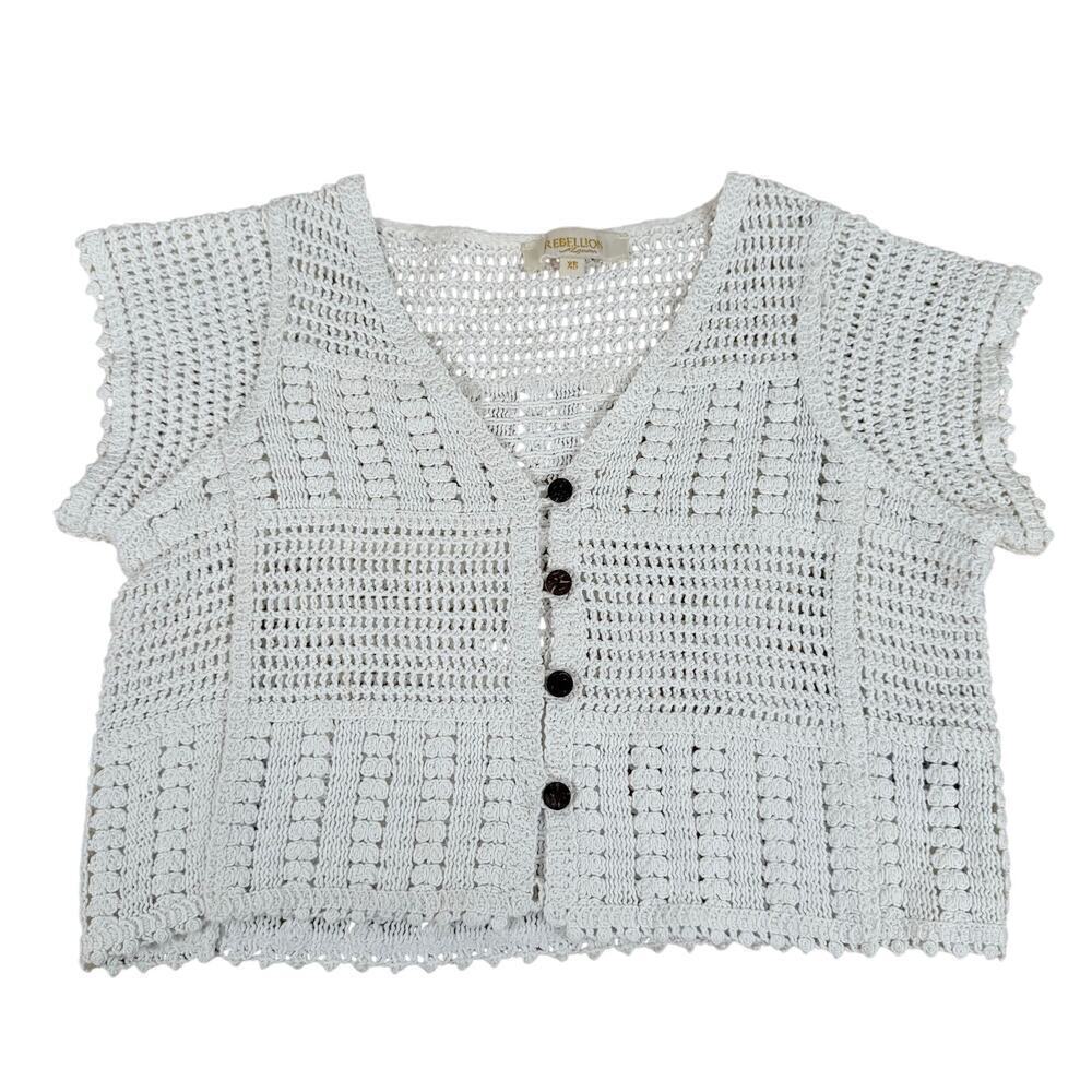 Rebellion cropped crochet top size‎ XS
